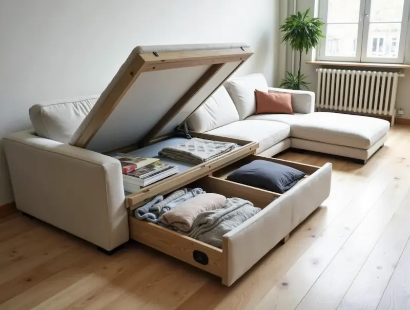 . Modular Storage Sofa
