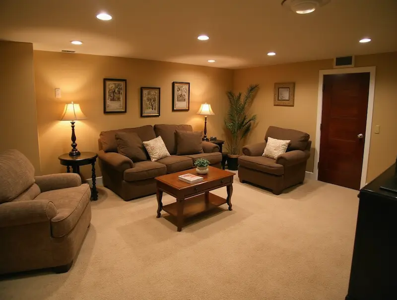 Transforming a Basement into a Cozy Living Room