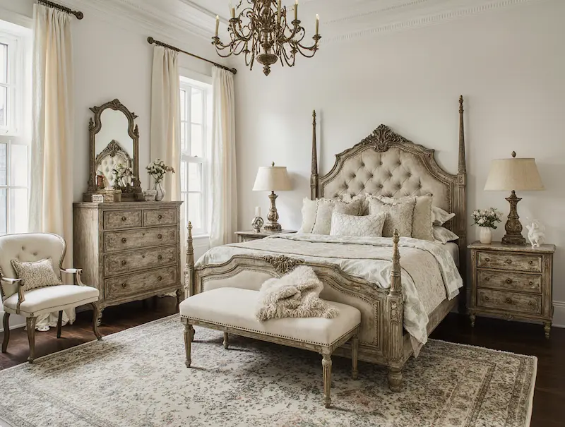 Antique-Inspired Bedroom