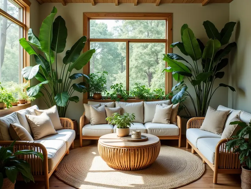 Biophilic Design for a Living Room with Nature Vibes
