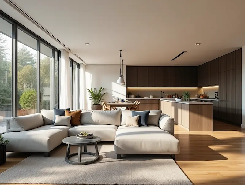 modern open living room