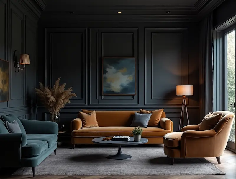Moody and Dramatic Dark Interiors