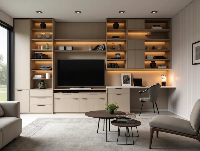 Multi-Functional Wall Units for Storage and Style