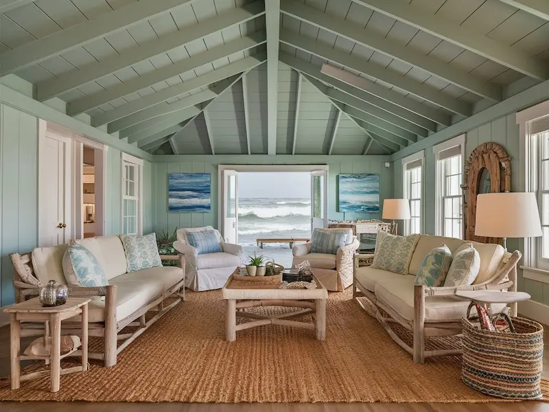 Moody Vaulted Ceilings in Coastal Hues