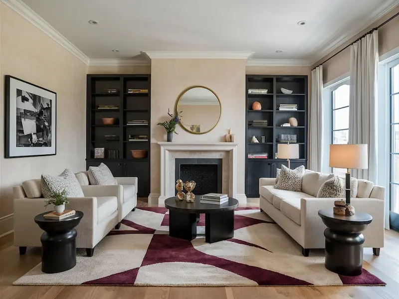 Light Walls with Dark Accents