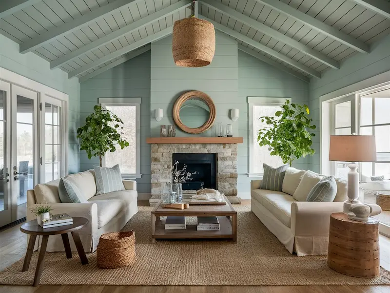 Moody Vaulted Ceilings in Coastal Hues 3