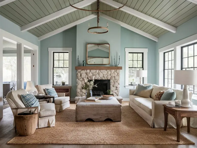Moody Vaulted Ceilings in Coastal Hues 2