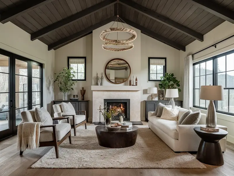 Vaulted Ceilings with Moody Contrast