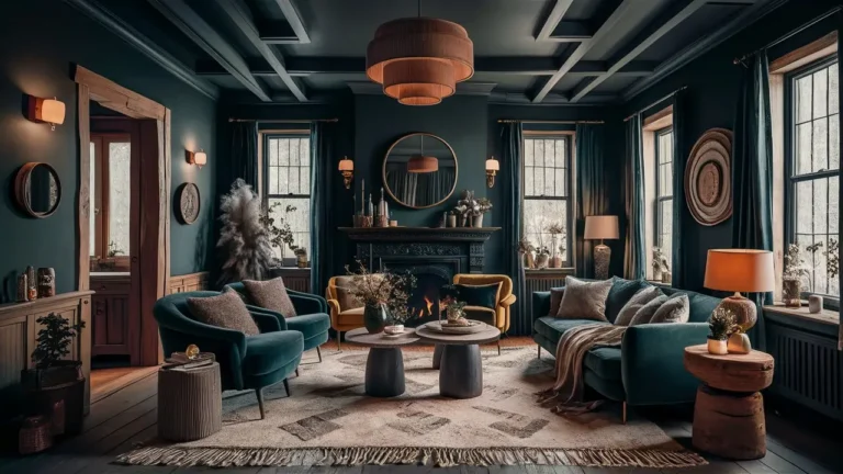 +57 Moody Living Room Ideas for 2025: Deep Colors, Cozy Textures & Bold Design